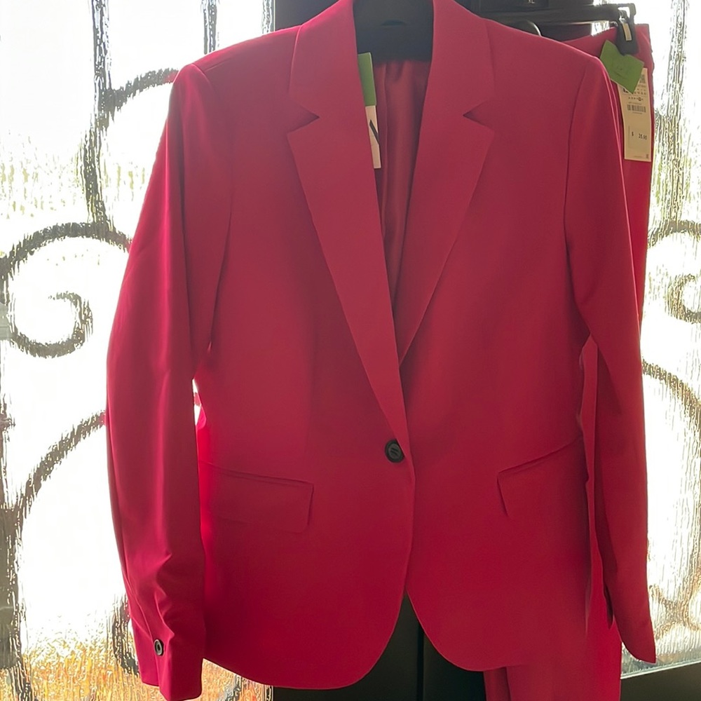 Zara brand ladies dark pink suit.